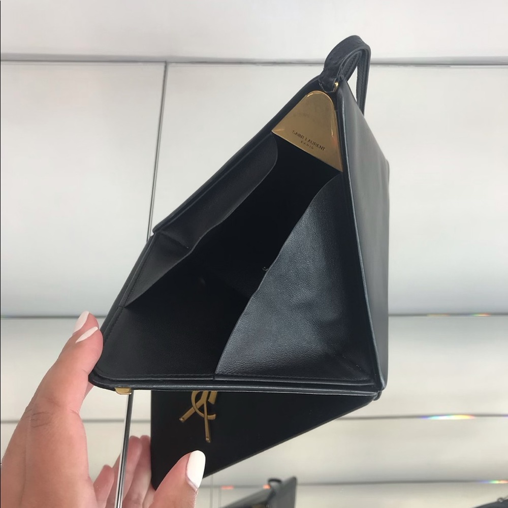 SAINT LAURENT Black Pyramid Box Bag clutch NEW!!! - Picture 8 of 8